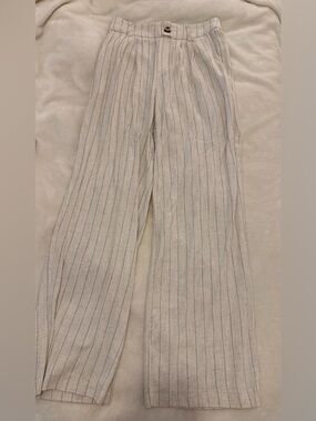 Linen wide leg trousers